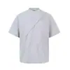 Camiseta Polo Henley de Manga Curta Pesada Estilo Americano para Homens, Verão, Ombro Normal, Manga Meia-Manga, Camiseta de Casal de Alta Qualidade
