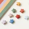 Encantador Color Morandi Estrella Origami Apilado Alto Apariencia Estrella de la Suerte Estrella de Cinco Puntas Tiras de Origami Hechas a Mano Regalo Pequeño de Cumpleaños
