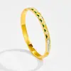 Pulsera de acero inoxidable esmaltado retro transfronteriza nueva para mujer, moda nicho, hebilla ins, joyería que no se decolora