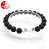 AliExpress Amazon Venda Quente Metal Haltere Contas Pulseira Joias Pedra Vulcânica Pedra de Moagem Preta Pulseira de Contas
