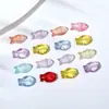 Cuentas de vidrio para peces con degradado bicolor y agujeros verticales, accesorios para joyería DIY para pulseras, collares y pendientes