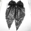 Grampo de cabelo com lantejoulas e laços de primavera, prendedor de cabelo com fita de malha, elegante, acessórios para cabelo para festa de Natal e Ano Novo, feminino