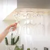 Estante colgante para copas de vino sin taladro, estante alto para almacenamiento de copas, estante colgante para almacenamiento de copas de vino para gabinete de vino en casa