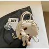 Bolso de Moda con Patrón de Lichi para Mujer 2026 Nuevo Diseño de Nicho Bolso Bowling Versátil Bolso de Hombro Cruzado