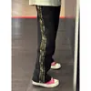 Pantalones Camuflaje Rayados Blancos Florales Grises Unisex Retro Americano Peso Pesado Marca de Tendencia Pantalones de Chándal Pierna Recta Pareja Casual Pantalones Deportivos