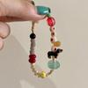 Pulsera de Cuentas Irregulares Perro Dopamina Caperucita Roja Estilo Carmly Nicho Femenino Pulsera Colorida para Novias