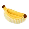 Cama para Mascotas con Forma de Plátano y Crema, Cama Suave para Perros, Cama para Perros con Forma de Plátano para Mascotas Pequeñas y Medianas