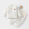 Conjunto cálido acolchado de dos piezas para bebé de 40 g, tela Clase A, construcción sin costuras, adecuado para primavera, otoño e invierno, ropa de exterior para recién nacidos