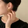 Pendientes Metálicos Huecos de Alto Gama Microincrustados Estilo Minimalista Retro, Pendientes Elegantes de Moda Versátiles para el Uso Diario