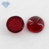 Huagang Gema Redonda Base Plana Llana Vidrio Rojo Grande Piedra Nudista Gema Sintética Curvada Reloj Imitación Diamante Venta al Por Mayor