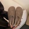 Zapatos Bocken Retro Feos Lindos de Cuero Genuino de un Pedal Otoño/Invierno 2024 Nuevos Zapatos Cálidos Suaves con Suela de Felpa para Usar de Forma Perezosa
