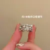 Anillo abierto de circonita triangular Ins, anillo creativo y versátil para el dedo índice, elegante, ligero y de lujo, accesorios de alto sentido
