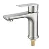 Grifo de lavabo de acero inoxidable 304 de un solo orificio, para lavabo de baño doméstico, con un solo orificio, para agua caliente y fría, para encimera