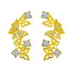 Pendientes de lazo de estilo coreano, moda creativa, elegantes, con diamantes, largos, de oro rosa, con mariposas danzantes creativas.