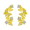 Pendientes de lazo de estilo coreano, moda creativa, elegantes, con diamantes, largos, de oro rosa, con mariposas danzantes creativas.