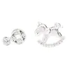 Nuevos Pendientes Asimétricos Lindos con Tachuelas de Diamante y Agujas de Plata de Ley 925 Chapada en Plata, Pendientes de Tachuela con Signos del Zodíaco Animal para Mujer