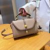 Bolso Cuadrado Pequeño Portátil de Piel de Vaca Nuevo Estilo Bolso de Hombro para Mujer Bolso Cruzado Casual Combinable de Alta Gama de Cuero Genuino para Mujer