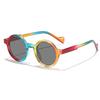 Os Novos Óculos de Sol Artísticos Redondos Multicores Retro Rain para Proteção Solar ao Ar Livre São Essenciais para a Moda de Luxo Europeia e Americana