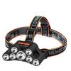 Lanterna de Cabeça Portátil Multifuncional 11 LEDs para Corrida Noturna e Ciclismo Lanterna de Cabeça Recarregável USB Luz Forte para Exterior Transfronteiriça