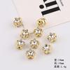 Borde Dorado Circonita de Imitación Diamante Doble Cara Agujero Recto Cuentas Sueltas DIY Hecho a Mano Cadena para Teléfono Móvil Llavero Colgante Accesorios de Joyería