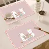 Manteles y Posavasos de Cuero Estilo Dibujo Animado Lindo, Manteles Modernos Simples Lavables, Manteles Individuales a Prueba de Aceite y Resistentes al Calor, Protección de Mesa