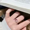 Anillo de Plata de Ley S925 Amatista Natural Morado Claro Morado Uva para Viajar al Trabajo, Uso Diario Simple, Relajante, Anillo Índice de Piedra Natal para Mujeres
