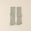 Calcetines de cinco dedos para mujer, calcetines de caña media, calcetines de algodón con base de masaje para primavera y verano, calcetines transpirables y absorbentes de sudor con dedos separados para mujer, calcetines largos de otoño e invierno para mujer