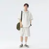 Conjunto Deportivo de Dos Piezas para Hombre Nasa, Camisa Polo de Seda de Hielo Color Puro, Verano, Media Cremallera, Casual, Holgado y Cómodo