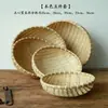 Cesta de bambu para pão de ovo cesta doméstica cesta para segurar pães tecelagem de bambu tecelagem de rattan cesta para pão no vapor pão no vapor cesta colocar cesta pequena doméstica