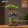 Xintianquan acuario con fuente de agua de montaña artificial de escritorio con agua auto-circulante, pieza decorativa para mesa de centro de sala de estar, fuente de agua para generación de riqueza