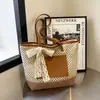 2026 Bolso de Mano Nuevo Tejido de Paja Bolso Versátil Bolso Tejido Gran Capacidad Bolso de Playa Bolso de Hombro para Mujer