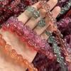 Original contas de vidro flor de vidro fosco buraco médio Cristal camélia rosa diy pulseira frisada jóias acessórios