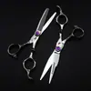 Tijeras de Peluquería con Patrón Floral Gmh1-60 de 6.0 pulgadas, Tijeras para Cortar el Cabello, Tijeras Rectas, Tijeras para Flequillo, Tijeras Deslizantes, Tijeras Entresacadoras