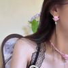 Aretes Colgantes con Goteo de Aceite de Calavera Tejidos Enroscados Dulces Frescos para Chica Caliente Collar para Mujer Diseño de Estilo Frío Collar Conjunto