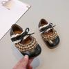 Zapatos Nuevos Pequeños para Niños de Primavera y Otoño Estilo Coreano Zapatos de Princesa con Lazo para Niñas Zapatos de Encaje de Cuero para Bebé Niña