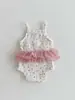Roupas Finas de Bebê Verão Alça Vestido Floral Costura de Bebê Bolsas Estilo Western Colete Corpete