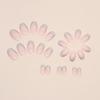 Oval Temperamento Rosa Natural Triângulo Francês Glitter Nail Art Brilhante Menina Gentil Unha Postiça Armadura de Vestir
