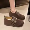 Zapatos planos de moda retro con hebilla de cinturón, elevadores internos de altura para mujer, nuevo estilo de otoño, cómodos y versátiles, con suela gruesa.