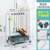 Suporte para Mop de Aço Inoxidável Suporte para Vassoura Rack de Armazenamento Móvel Suspenso Gancho Sem Furo Ferramentas de Organização para Banheiro com Drenagem