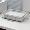 Caja de almacenamiento de documentos A4, organizador grande de documentos para el hogar, organizador de papelería de oficina de plástico transparente multicapa a prueba de polvo