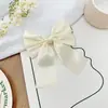 Diadema de Moño de Gasa Francesa Súper Hada Pinza Grande para el Cabello Clip de Primavera para Mujer Pinza Trasera para el Cabello Tocado Amarillo Sirena Ji