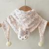 Cachecol para Bebê Outono e Inverno Novo Menina de Poucos Meses Cachecol Triângulo de Coelho Cachecol Quente à Prova de Vento para Menina de Bebê