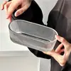 Tigela oval de vidro minimalista em estilo ins para uso doméstico, prato de lanche, prato de frutas, tigela criativa para sobremesa e salada