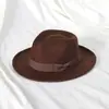 Top de corbata de moño Sombrero de copa Sombrero de amor Sombrero de fieltro Borde pequeño ondulado Sombrero de copa para hombre Sombrero de jazz vintage