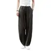 (Personalizado) Otoño 2026 Nuevo Estilo Artístico Lavado con Arena Algodón Lino Suelto Adelgazantes Pantalones Largos Pantalones de Lino Linterna para Mujer