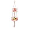 Cesta de frutas suspensa, camada única e dupla, feita à mão, corda de algodão, pendurada, rede de armazenamento, bolsa de frutas, cozinha, casa, cesta de armazenamento