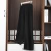 Pantalones de pierna ancha 100% lana para mujer con costuras de grosor medio para estilizar la figura. Pantalones de talle alto de punto de cachemir, color liso y elegantes.