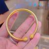 Pulsera de estilo chino antiguo, estilo nacional dorado, herencia palaciega, media pulsera, pulsera abierta, pulsera de oro simulado al por mayor