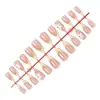 Puntas de Uñas Europeas y Americanas Cuentas de Acero Flores en Relieve 3D Forma Almendra Francesa Uñas Postizas pressonnails Puntas de Uñas