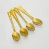 Cuchara de Café de Acero Inoxidable Cuchara para Remover Cuchara para Comer de Niños Cuchara Dorada para Postre Cuchara para Comer de Restaurante en Casa Cuchara